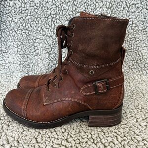 Taos Crave Combat Boots Booties Shoes Womens Size 10-10.5 US 41 EU Brown Leather